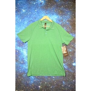 Lululemon Metal Vent Tech Polo Shirt Kayak Blue/Cascadia Green‎ Size M NWT